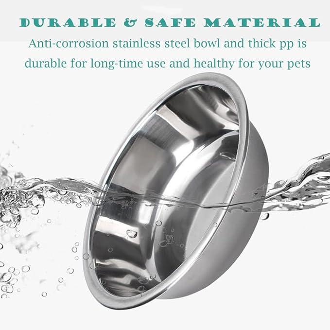JiangYanus Double Dog Cat Bowls, Pet Water and Food Bowl Set - Image 6