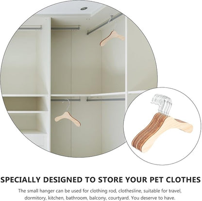 10pcs 8.66-inch Wooden Pet Clothes Hangers Wear-Resistant Small Dog Cat Hangers - Image 7