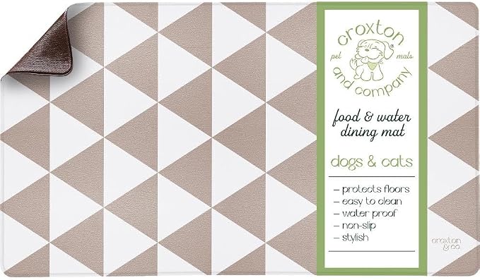 CROXTON & CO. Non-Slip Faux Leather Pet Feeding Mat by CroxtonandCompany