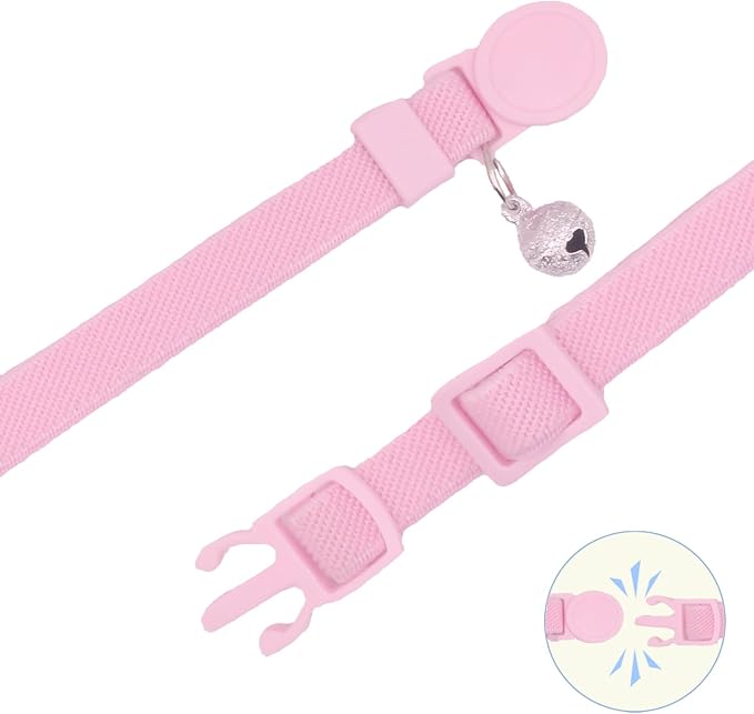 Breakaway Cat Collar with Bell, Safety Buckle Kitten Collar, Elastic Strech - Image 2