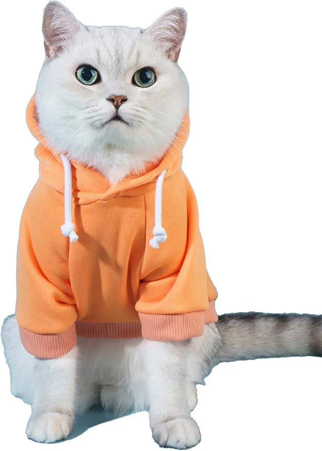 QWINEE Basic Dog Hoodie Sweatshirt Puppy Sweater Warm Cat Costumes Pet Clothes by QWINEE
