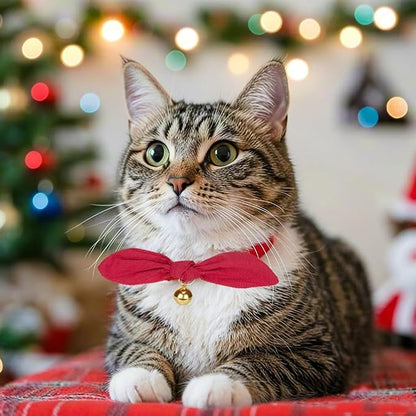Bunny Ear Cat Collar with Bell and Bow Tie, Breakaway Cute Bowtie Kitten Collars - Image 4