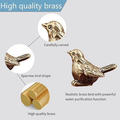 5 Pcs Mini Brass Bird Shape Copper Bath Disk Birdbath Cleaner Purification - Image 3