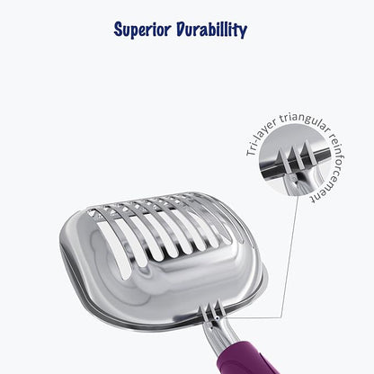 WePet Cat Litter Scoop, Aluminum Alloy Sifter, Kitty Metal Scooper, Deep Shovel - Image 3