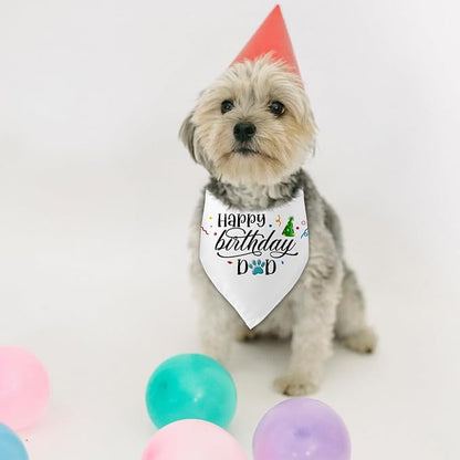 Happy Birthday Dad Black Dog Bandana Pet Scarf Accessories Funny Cute Puppy - Image 6