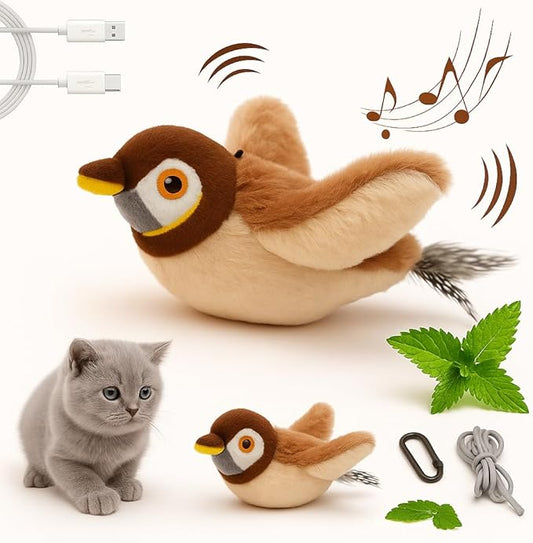 Flappy Flying Bird Cat Toy – Interactive Flapping & Chirping Bird Toy by ALEENAENTERPRISESLLC