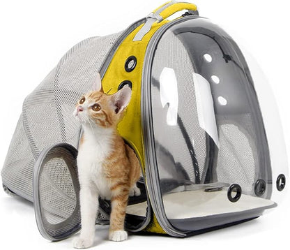 Expandable Cat Backpack Carrier, Fit up to 12 lbs, Space Capsule Astronaut by halinfer