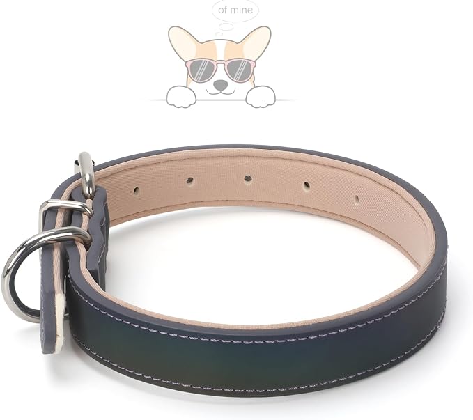 WHIPPY Leather Dog Collar for Medium Large Dog Adjustable Soft Leather Padded - Image 4