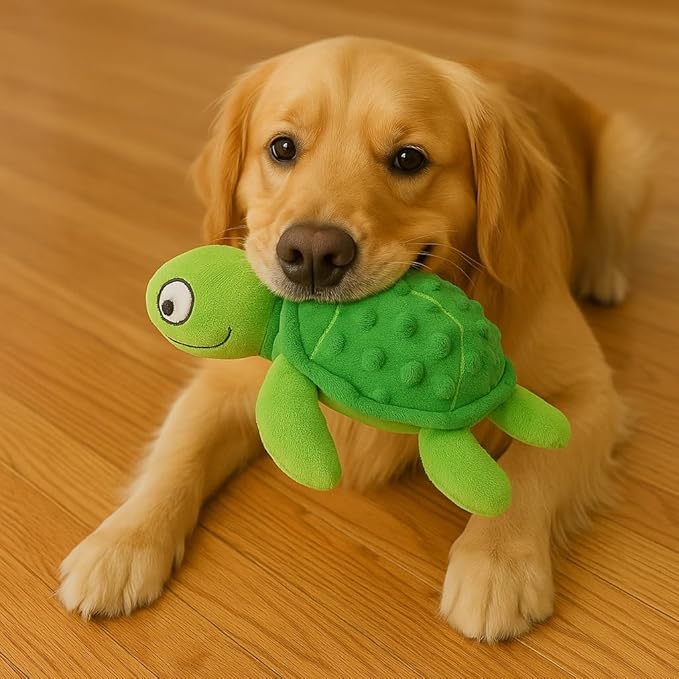 Squeaky Sea Turtle Plush Dog Toy – Durable, Interactive Chew Toy - Image 5