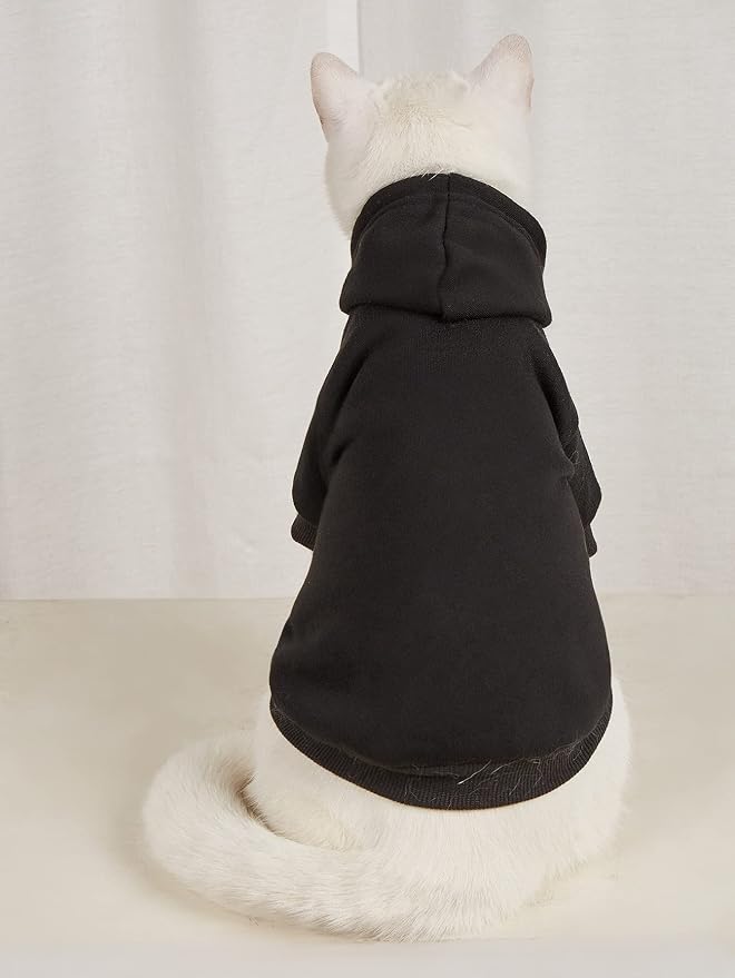 QWINEE Basic Dog Hoodie Sweatshirt Puppy Sweater Warm Cat Costumes Pet Clothes - Image 2