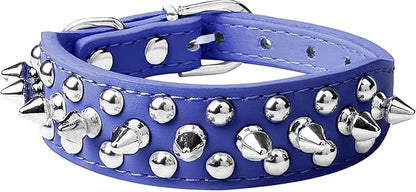 Spiked Dog Collar Soft Pu Leather Mushrooms Rivet Spike Studded Puppy by Unknown