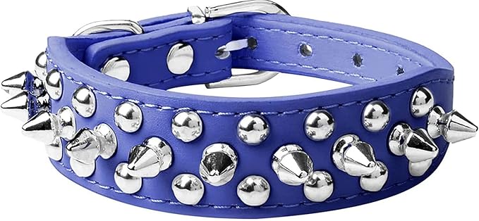 Spiked Dog Collar Soft Pu Leather Mushrooms Rivet Spike Studded Puppy by Unknown