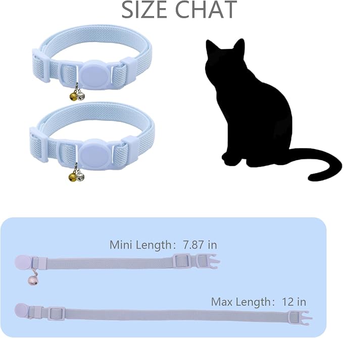 Breakaway Cat Collar with Bell, Safety Buckle Kitten Collar, Elastic Strech - Image 3