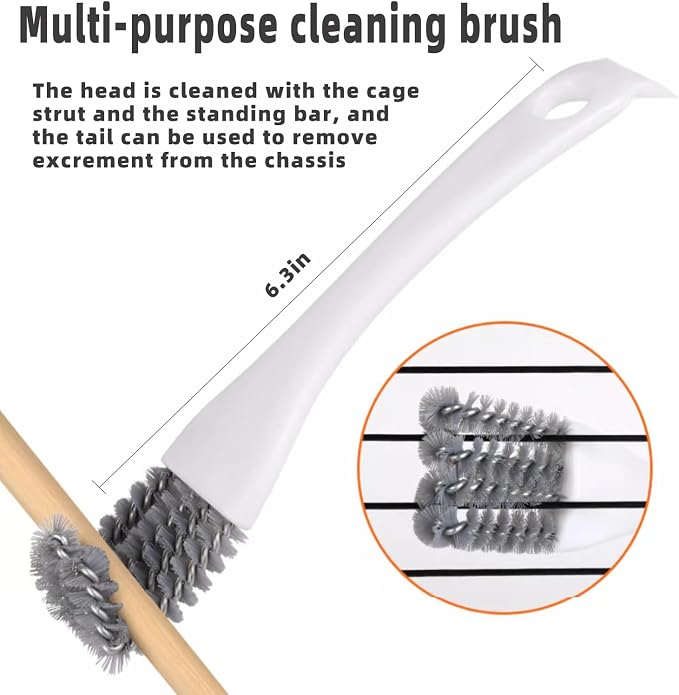 5 PCE Set Bird Cage Cleaner Stainless Steel Poop Remover Bird Cage Accessories - Image 5