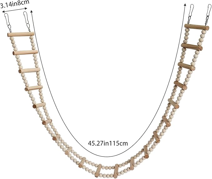 Bird Ladder Bridge, Wooden Pet Hamster Climbing & Swing Toys, Cage Accessories - Image 6