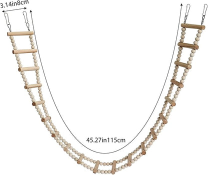 Bird Ladder Bridge, Wooden Pet Hamster Climbing & Swing Toys, Cage Accessories - Image 6