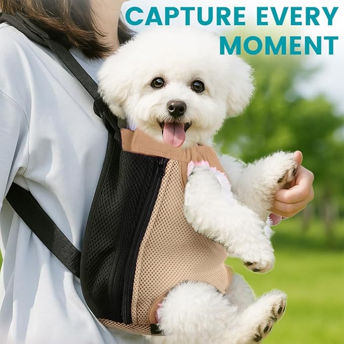 Dog Backpack Carrier, Adjustable Pet Front Carriers, Legs Out Carrying Sling - Image 6