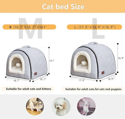 Cat Bed for Indoor Cats，Foldable cat cave，Anti-Slip & Water-Resistant - Image 6