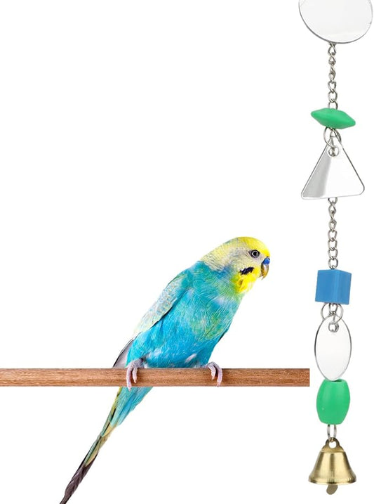 Hypeety Pet Bird Mirror with Bell Interactive Parrot Toy by Hypeety