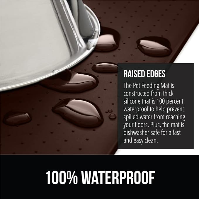 GORILLA GRIP 100% Waterproof Raised Edge BPA Free Silicone Pet Feeding Mat - Image 3