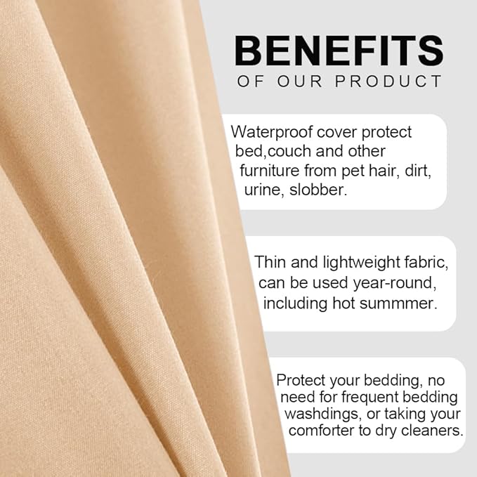 DUJUIKE Waterproof Bed Cover for Dog and Cats, Pet Hair Resistant Bed Sheet - Image 7
