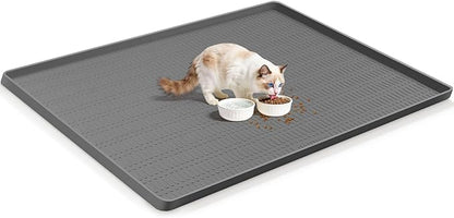 47" x 35" Silicone Cat Food Mat, Waterproof Pet Feeding Mat by Kalolary