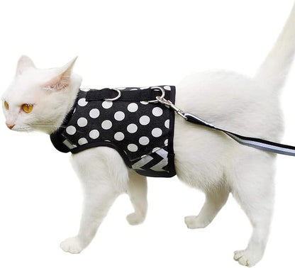 Cat Harness and Leash for Walking Escape Proof, Adjustable Cat Vest Harness by Yizhi+Miaow