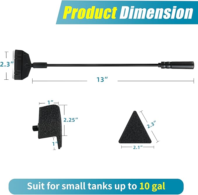 AQUANEAT Small Fish Tank Cleaner, Aquarium Cleaning Tools, 3 in 1 Glass Cleaner - Image 2