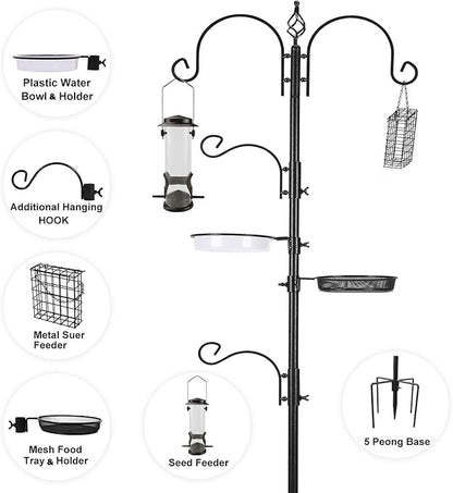ERYTLLY Bird Feeding Station Kit Bird Feeder Pole Wild Bird Feeder Hanging Kit - Image 8
