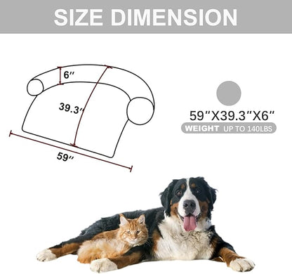 Calming Dogs/Cats Bed Mats, Dog Pad Washable Removable Couch Cover, Plush Long - Image 2