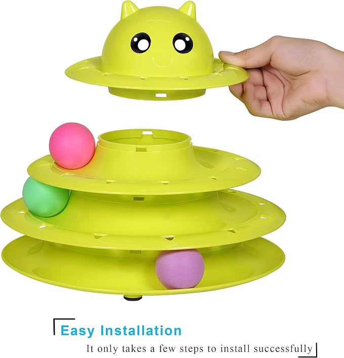 UPSKY Cat Toy Roller 3-Level Turntable Cat Toy Balls - Image 3
