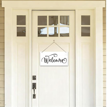 Welcome Sign for Front Door, Welcome Decor Wooden Hanging Sign for Wall Decor - Image 4