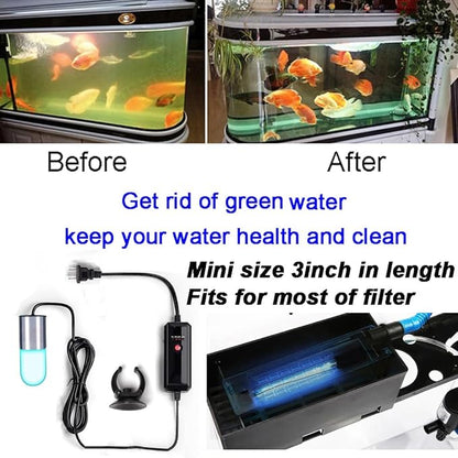 Aquarium UVC Clean Light Algae Clear Green Bloom Clean Fish Tank UVC Water - Image 2