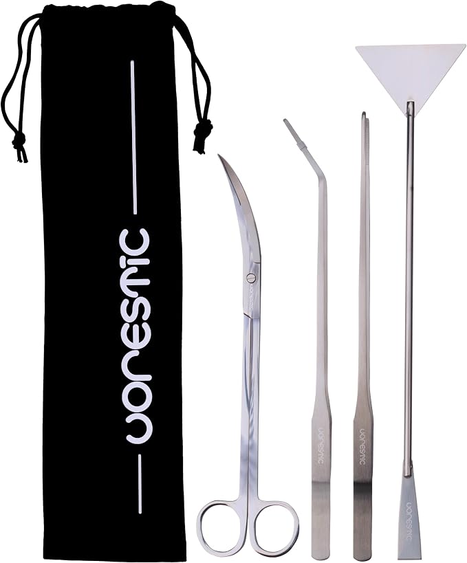 VORESTIC 4Pcs Aquascaping Tools, Stainless Steel Aquarium Tweezers, Scissors by VORESTIC
