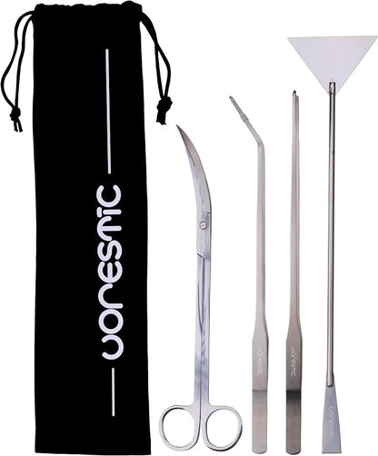VORESTIC 4Pcs Aquascaping Tools, Stainless Steel Aquarium Tweezers, Scissors by VORESTIC