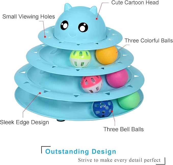 UPSKY Cat Toy Roller 3-Level Turntable Cat Toys Balls - Image 4