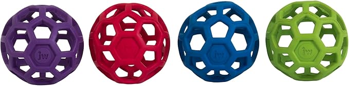 JW Pet Hol-ee Roller Dog Toy Puzzle Ball, Natural Rubber, Colors May Vary - Image 5