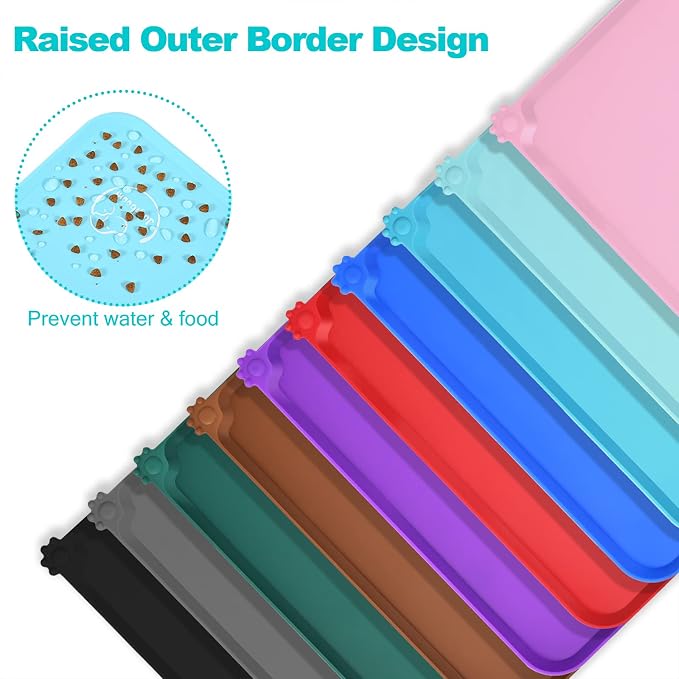 Silicone Waterproof Dog Cat Pet Feeding Mats, Non Slip, Easy Clean Pet Dog Cat - Image 4