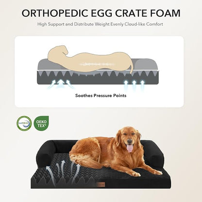 Orthopedic XXL Dog Beds, Waterproof Egg Crate Foam Big Pet Bed - Image 2