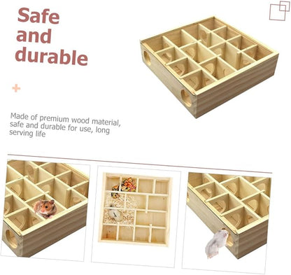BESPORTBLE Household Hamster Maze Multi Grid Wooden Chinchilla Accessory - Image 7
