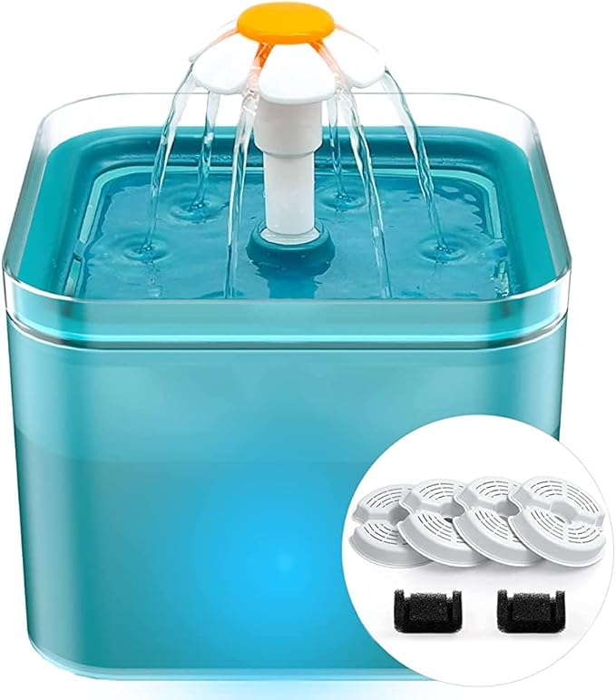Cat Water Fountain for Cats Indoor: 67oz/2L Cat Fountain by AONBOYPETLIFE