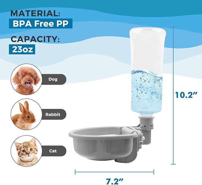 VANNON 23oz Pet Water Bottle, Gravity Dog Water Bowl Dispenser - Image 6