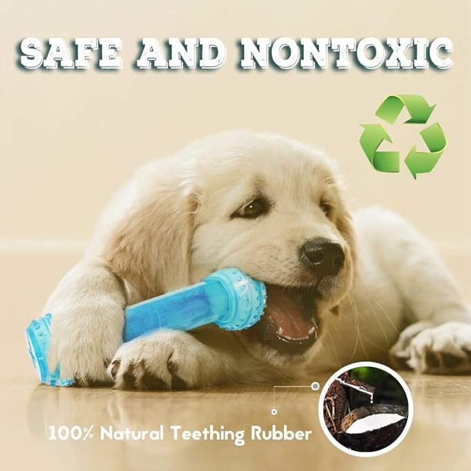 Puppy Chew Toys for Teething Puppies, Cooling Dog Toys Natural Teething Rubber - Image 2
