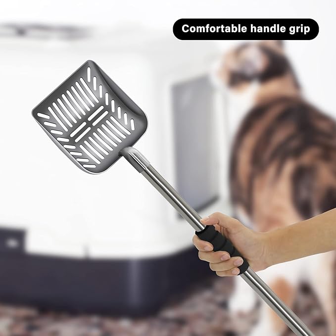 Cat Litter Scoop, Metal Long Handle Kitty Litter Coop Scooper, Heavy Duty Cats - Image 4
