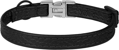 Leather Cat Collar with Buckle and Removable Bell - Image 9