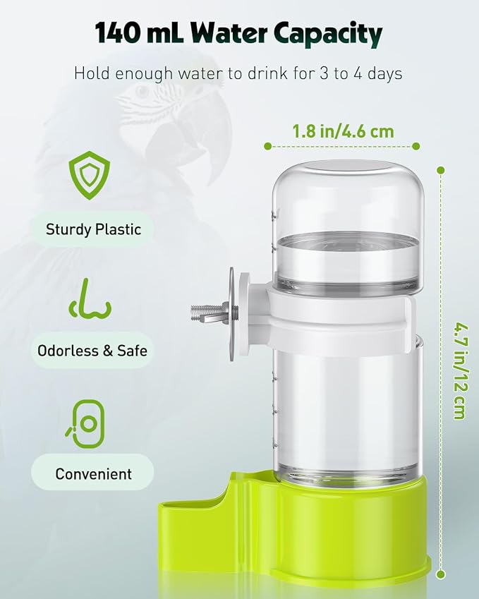 Pawfly Bird Water Dispenser, Automatic Water Feeder, Plastic Bird Cage Dispenser - Image 2