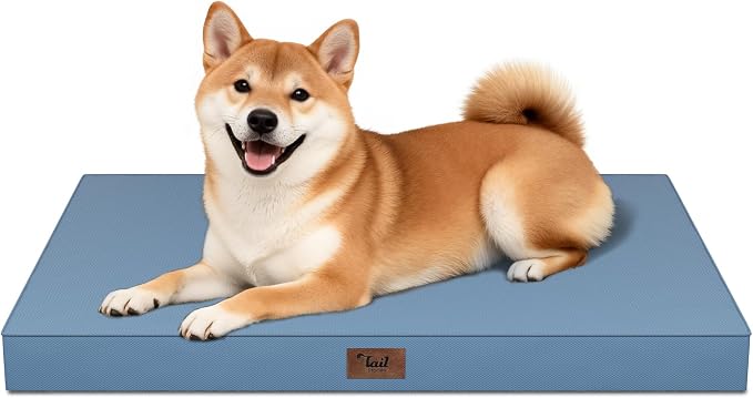 Outdoor Dog Bed for Medium Dogs, Waterproof Dog Crate Mat Orthopedic Egg Crate by TailStories