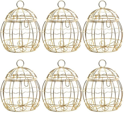 Beaupretty 6pcs Birdcage Shape Tinplate Candy Box Elegant Wedding Favor by Beaupretty