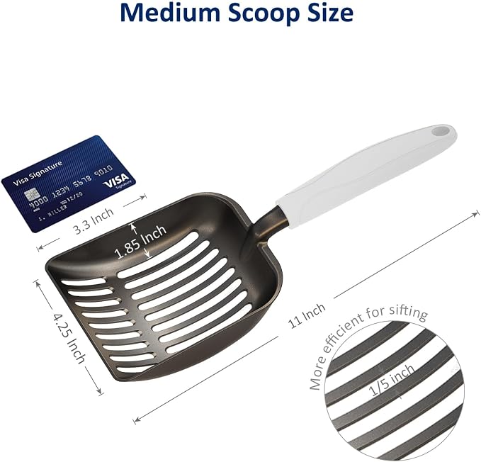 WePet Cat Litter Scoop, Non-Stick Plated Aluminum Alloy Sifter, Kitty Durable - Image 4