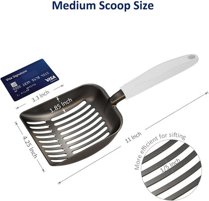 WePet Cat Litter Scoop, Non-Stick Plated Aluminum Alloy Sifter, Kitty Durable - Image 4
